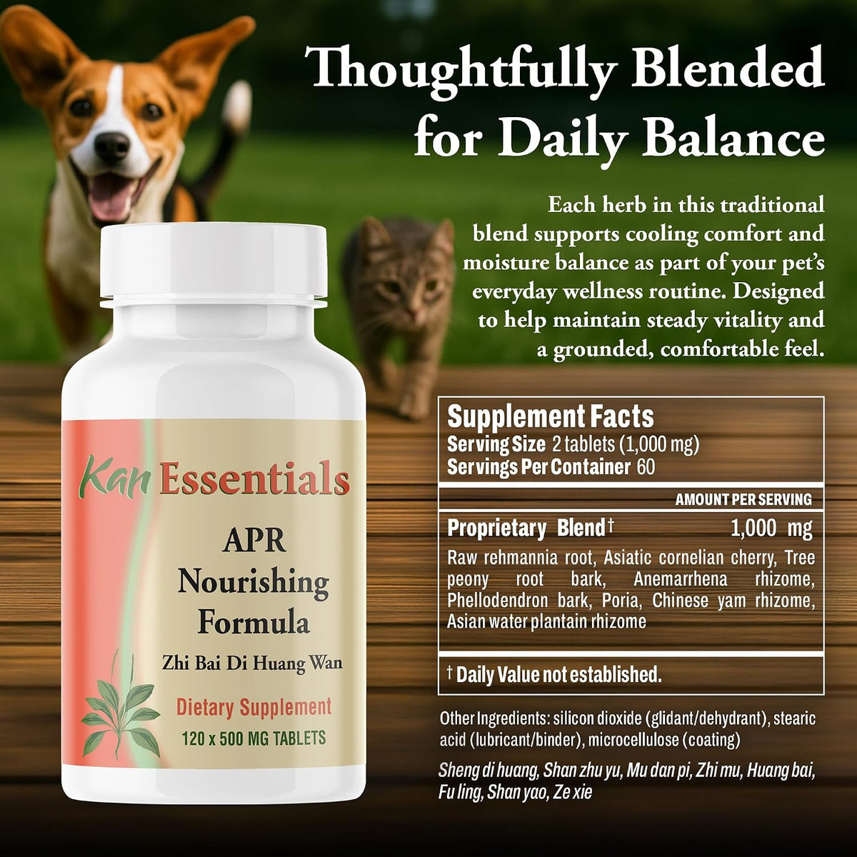 Kan Herb Company APR Nourishing Formula – Traditional Chinese Herbal Blend for Dogs and Cats, 120 Tablets - görsel 3