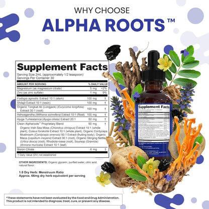 Clean Nutra Tongkat Ali Liquid Drops – Herbal Supplement for Men with Ashwagandha, Shilajit, Turkesterone, Magnesium, Irish Sea Moss, and Zinc