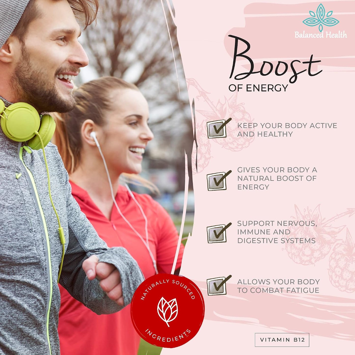 Balanced Health B12 1,000 mcg Sublingual Drops – Raspberry Flavour - görsel 2