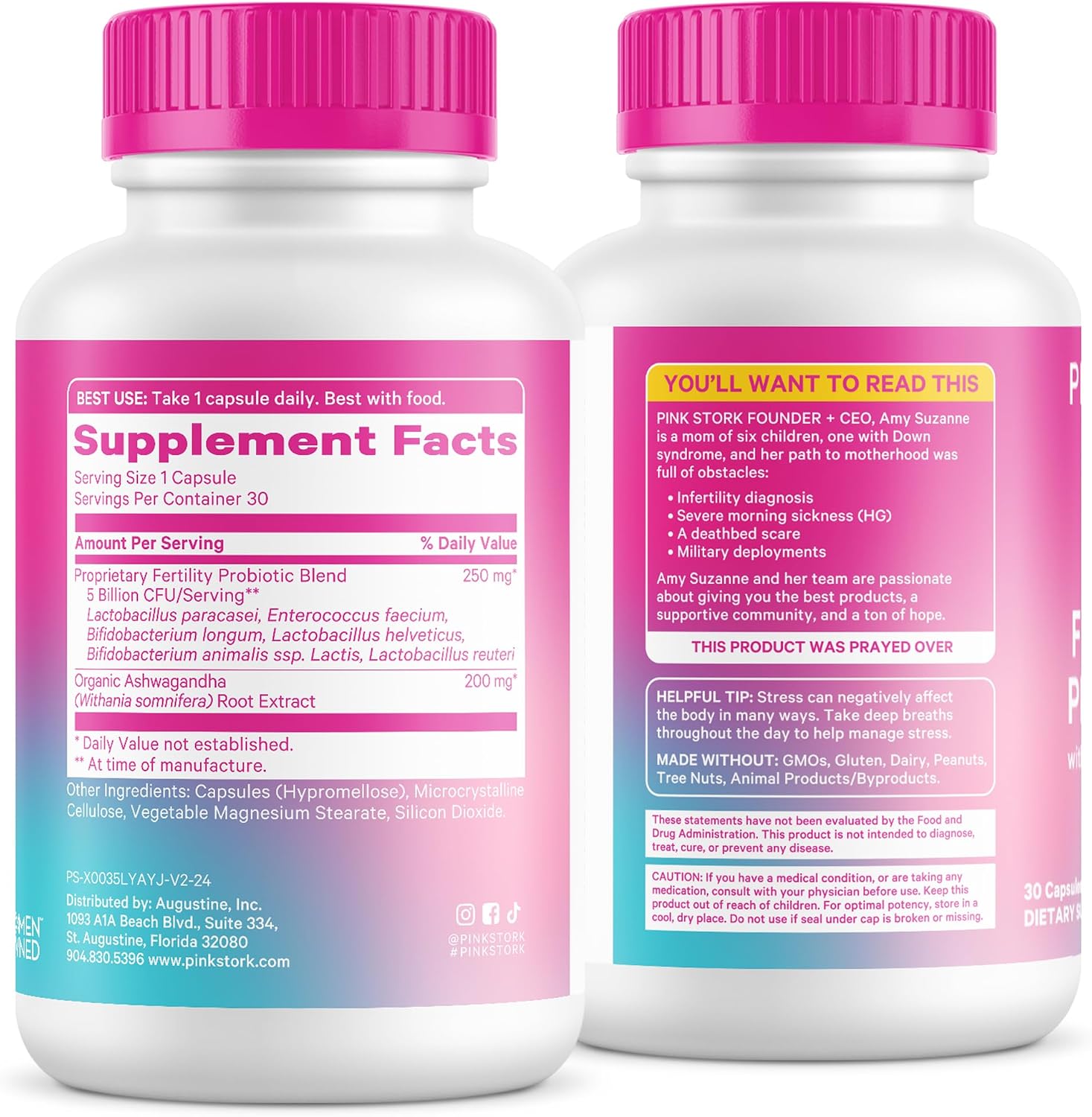 Pink Stork Fertility Support Probiotics with Ashwagandha – 30 Capsules - görsel 7