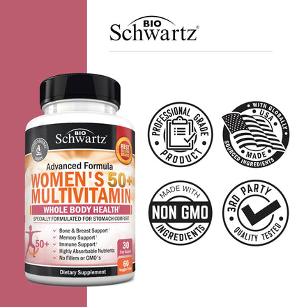 BioSchwartz Daily Multivitamin for Women Over 50 – 60 Capsules
