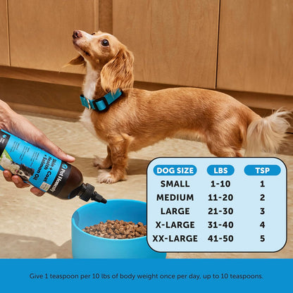 Pet Honesty Dog Skin and Coat Supplement with Salmon Oil - Food Topper with Bone Broth, Collagen, Biotin & Vitamin E (355 ml)