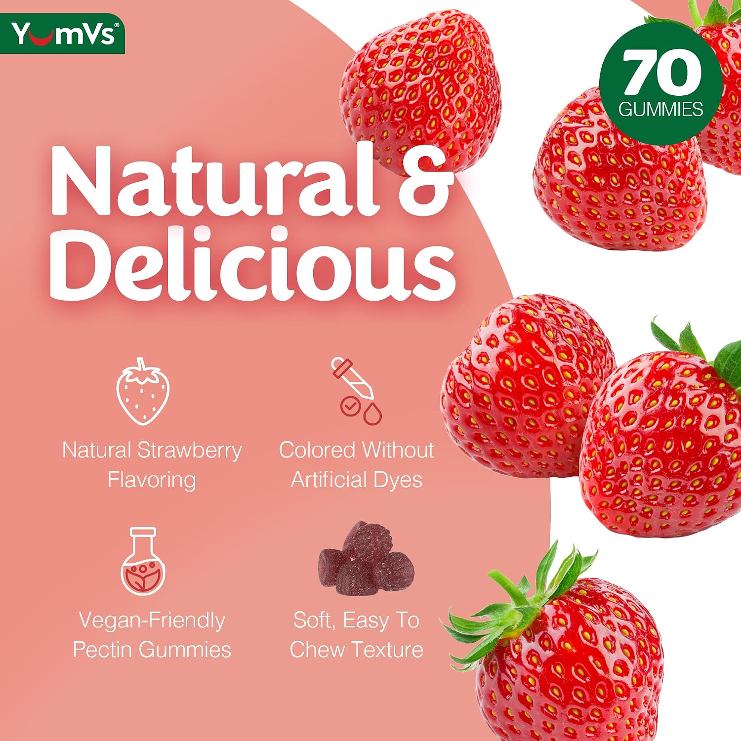 YUM-V'S B Complex Gummies with Vitamin C - 70 Count (2 Pack) - görsel 5