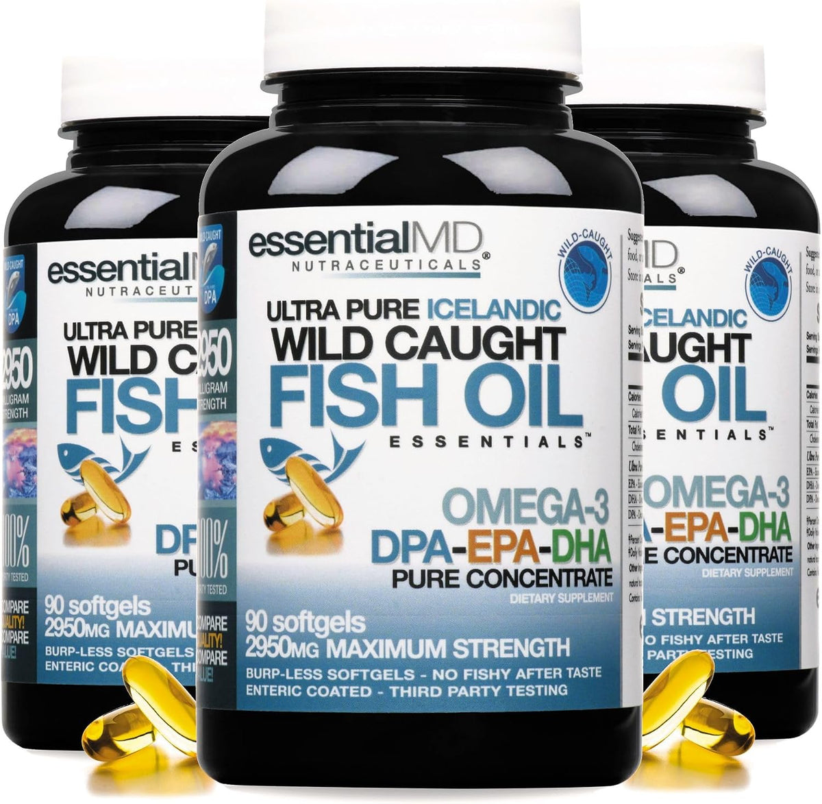 Triple Strength Wild Caught Icelandic Omega-3 Fish Oil Essentials – 2900mg with DPA, EPA & DHA – 90 Softgels – Burp-Free Formula - görsel 7