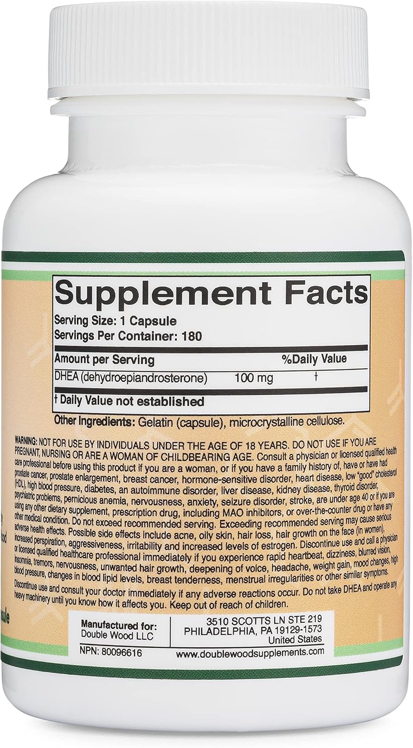 DHEA 100mg – 180 Capsules – Hormone Balance & Healthy Ageing - görsel 3