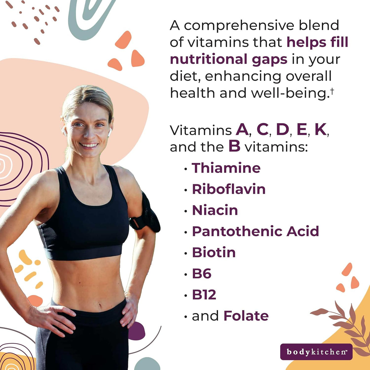 Body Kitchen Women’s Multivitamin with Optifolin+ & VitaCholine – for Immune, Energy & Skin Health – 60 Capsules - görsel 5