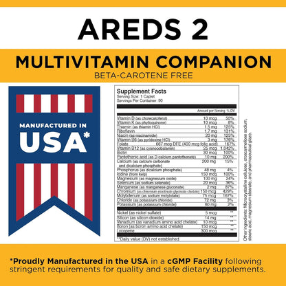 Viteyes Classic AREDS 2 Companion Beta-Carotene Free Multivitamin, 90 Caplets