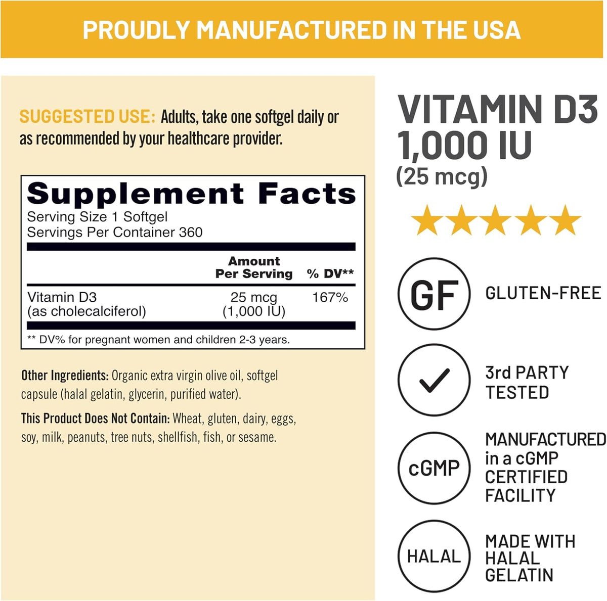 NatureWise Vitamin D3 1000 IU (25 mcg) - 360 Mini Softgels, 1-Year Supply - görsel 7