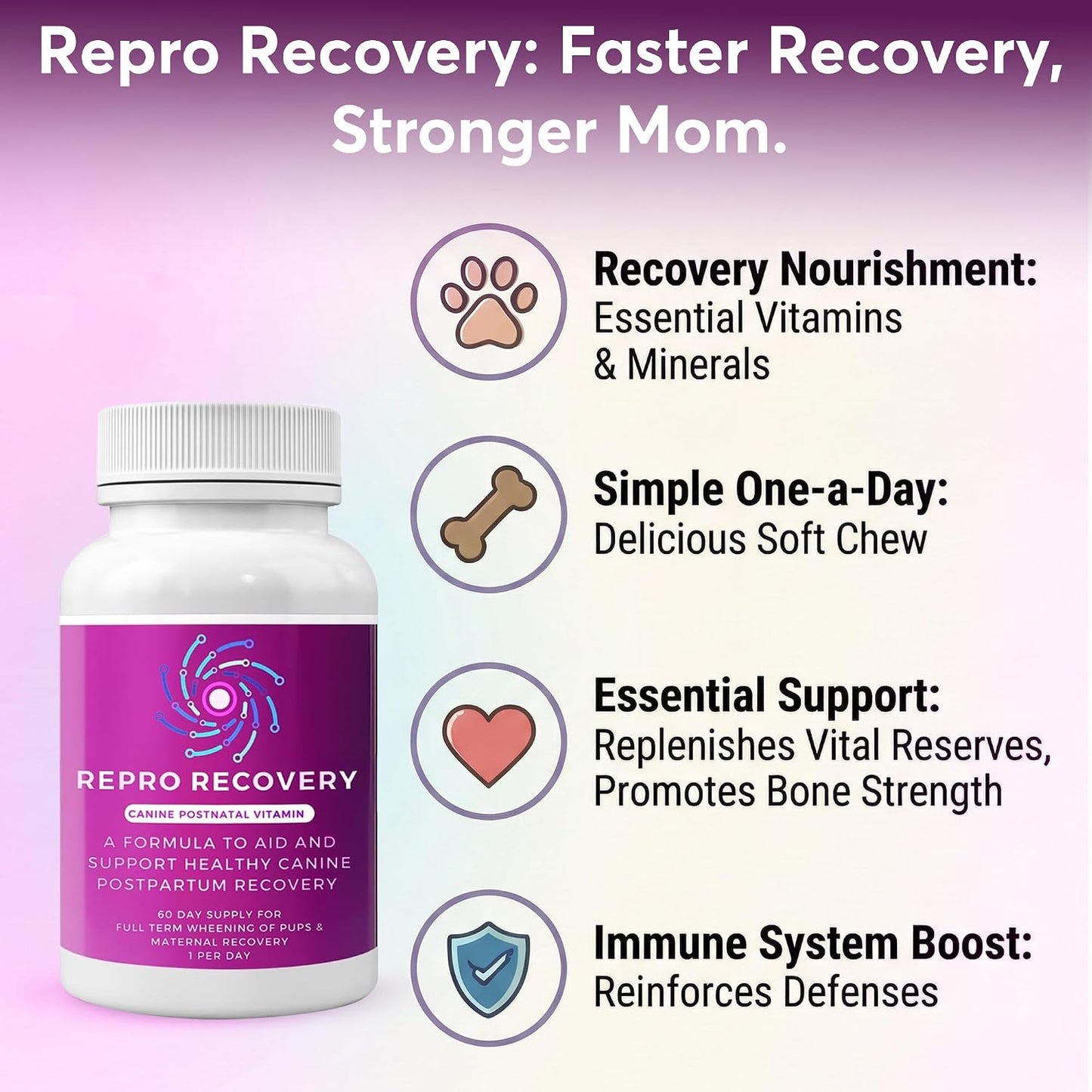 ReproNatal™ Canine Postnatal and Postpartum Vitamin Capsules (60-Day Supply) - görsel 3