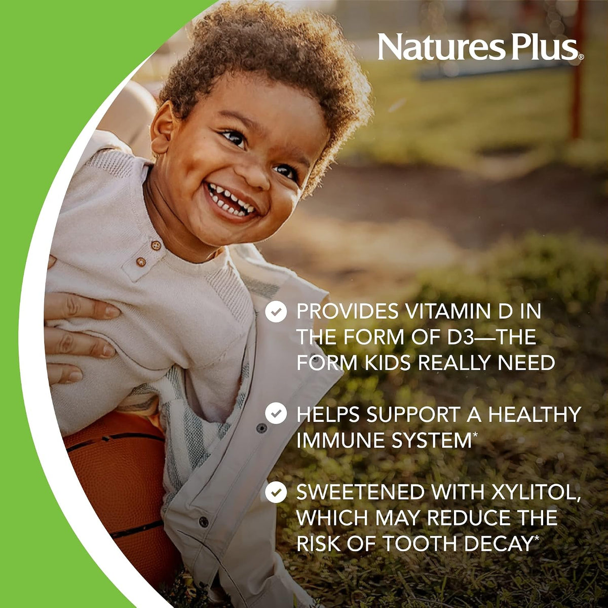 Natures Plus Animal Parade Sugar-Free Children's Vitamin D3 - 500 IU - Black Cherry Flavour - 90 Chewable Animal Shaped Tablets - görsel 4