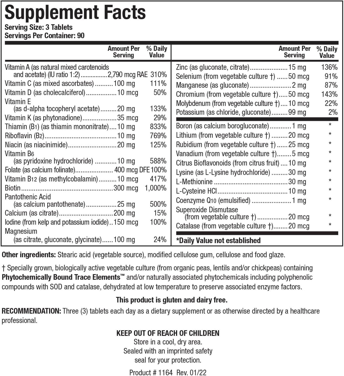 Biotics Research Bio Multi Plus Iron and Copper Free Multivitamin - 270 Tablets - görsel 3