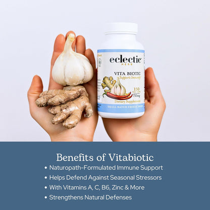 Eclectic Herb Organic Vitabiotic Capsules - Immune Support Herbal Multivitamin - 750 mg, 150 Capsules