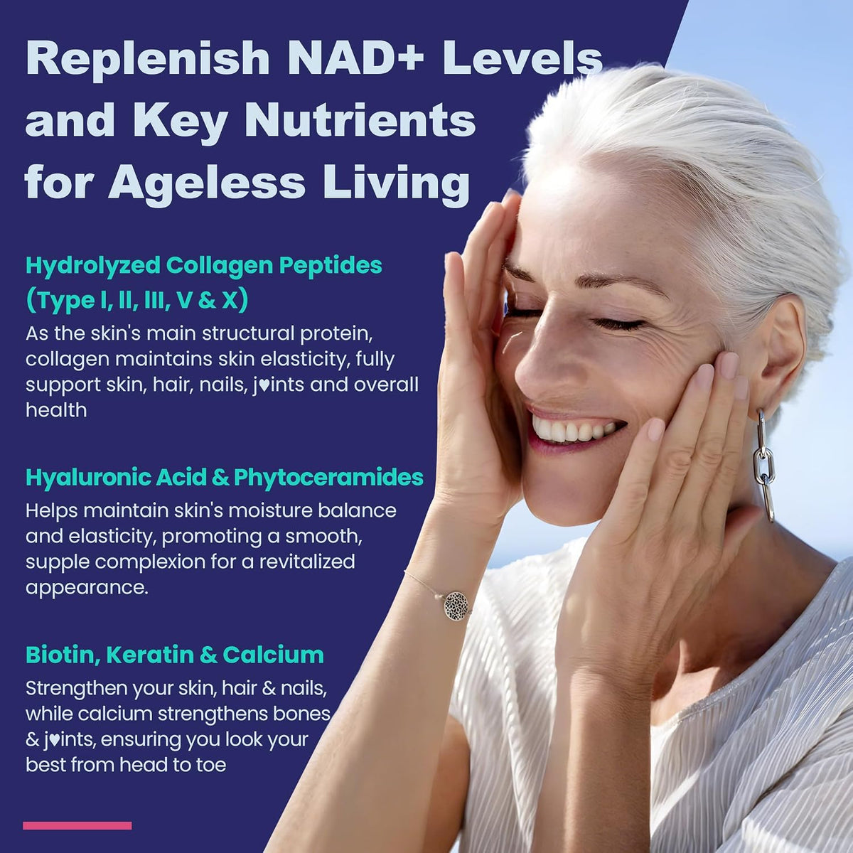 NEVISS Nicotinamide 500mg Gummies with Collagen Peptides – Flush-Free Vitamin B3 for NAD+ Support & Cellular Health, Sugar-Free, 60 Count - görsel 6
