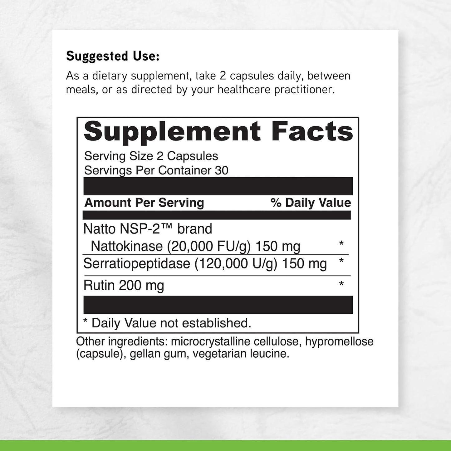 DAVINCI Labs Nattokinase Plus – High-Potency 20,000 FU/g Supplement for Circulatory Support – 60 Capsules - görsel 6
