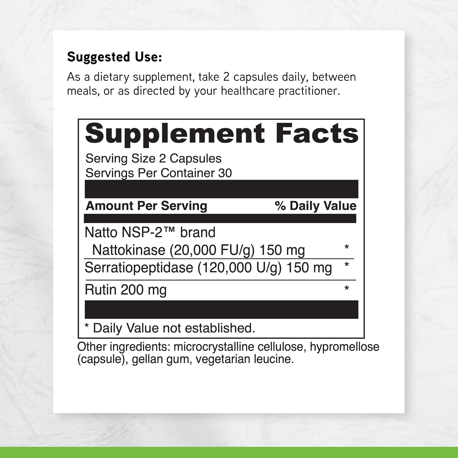DAVINCI Labs Nattokinase Plus – High-Potency 20,000 FU/g Supplement for Circulatory Support – 60 Capsules - görsel 6