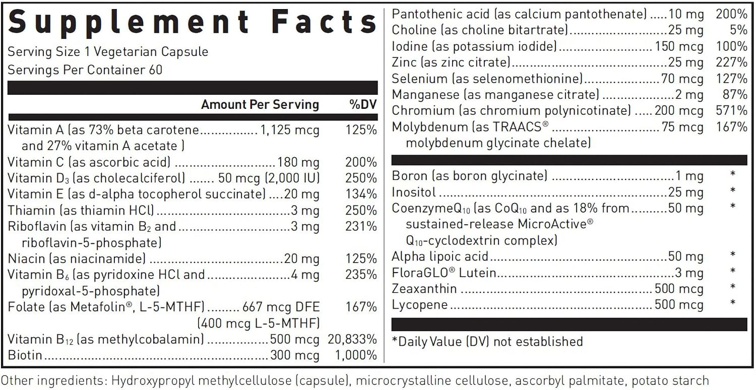 Douglas Laboratories Ultra Preventive 1 Daily - Multivitamin and Mineral Supplement for Energy, Immune and Overall Health - 60 Capsules - görsel 2