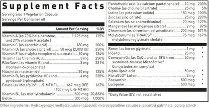 Douglas Laboratories Ultra Preventive 1 Daily - Multivitamin and Mineral Supplement for Energy, Immune and Overall Health - 60 Capsules
