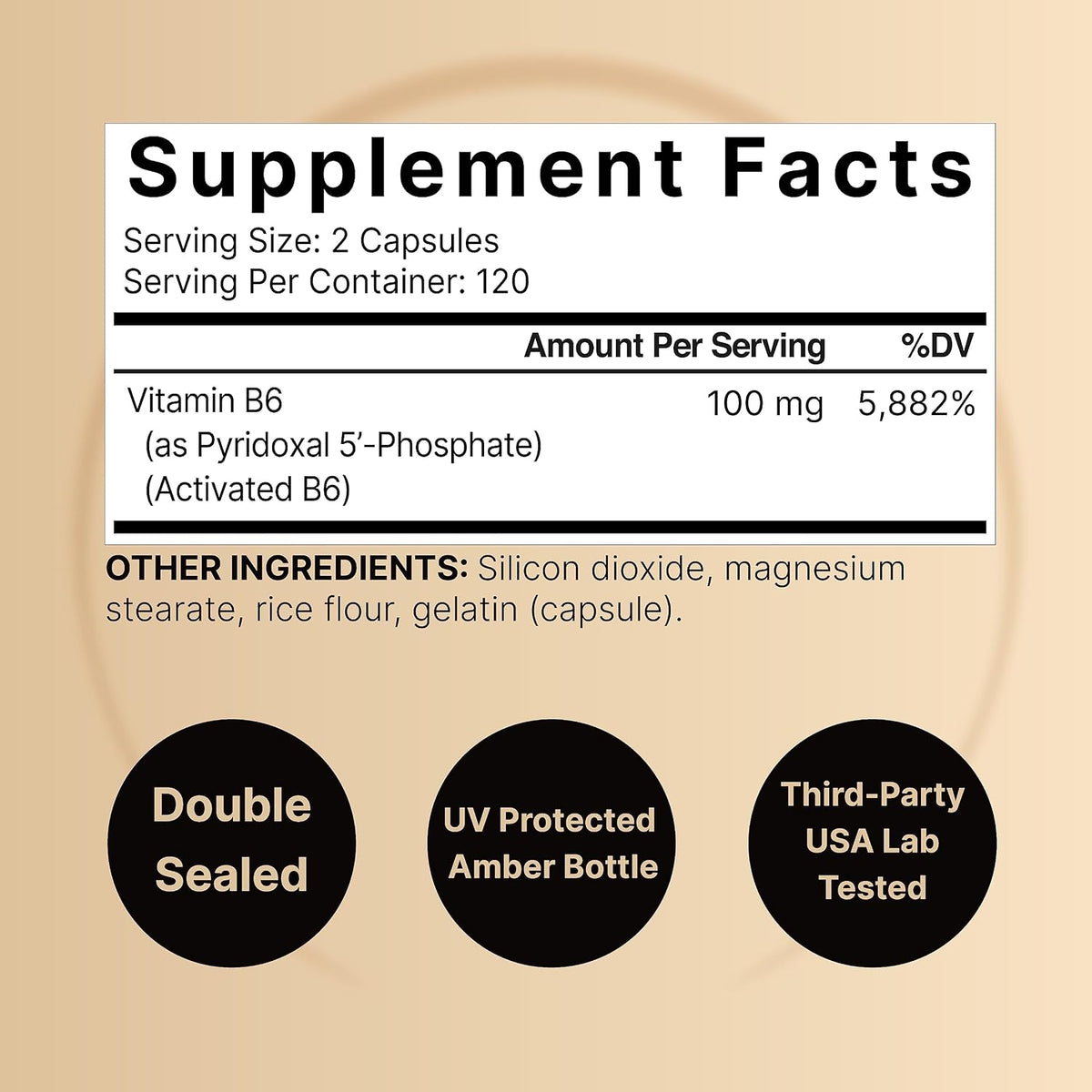 NatureBell P5P Vitamin B6 100mg, 240 Capsules - Activated Pyridoxal 5'-Phosphate - görsel 2