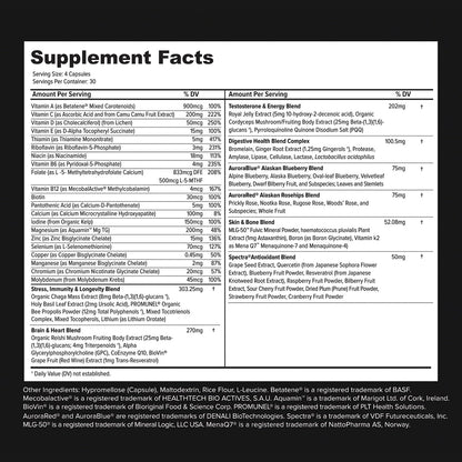 Primitive Scientific Whole Food Natural Multivitamin and Mineral Capsules for Men - All-Day Energy, Inner Zen, and a Stronger You (120 Capsules)
