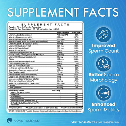 Coast Science MFSg6 Male Fertility Supplement – 90 Capsules