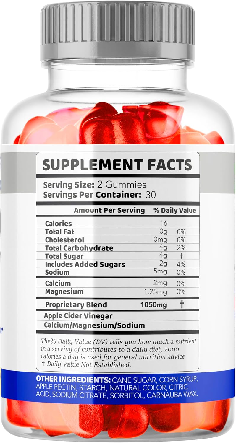 Keto Thrive ACV Gummies (3 Pack) - Apple Cider Vinegar Gummies 1050mg, 60 Gummies Per Bottle - görsel 7