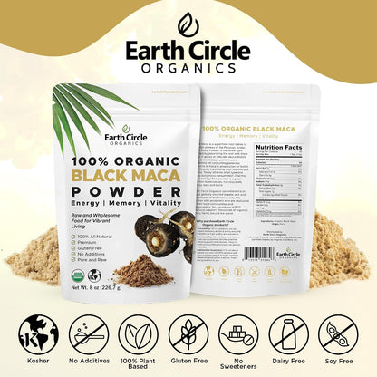 Organic Black Maca Peruvian Root Powder – Natural Superfood (227 g, Pack of 2)