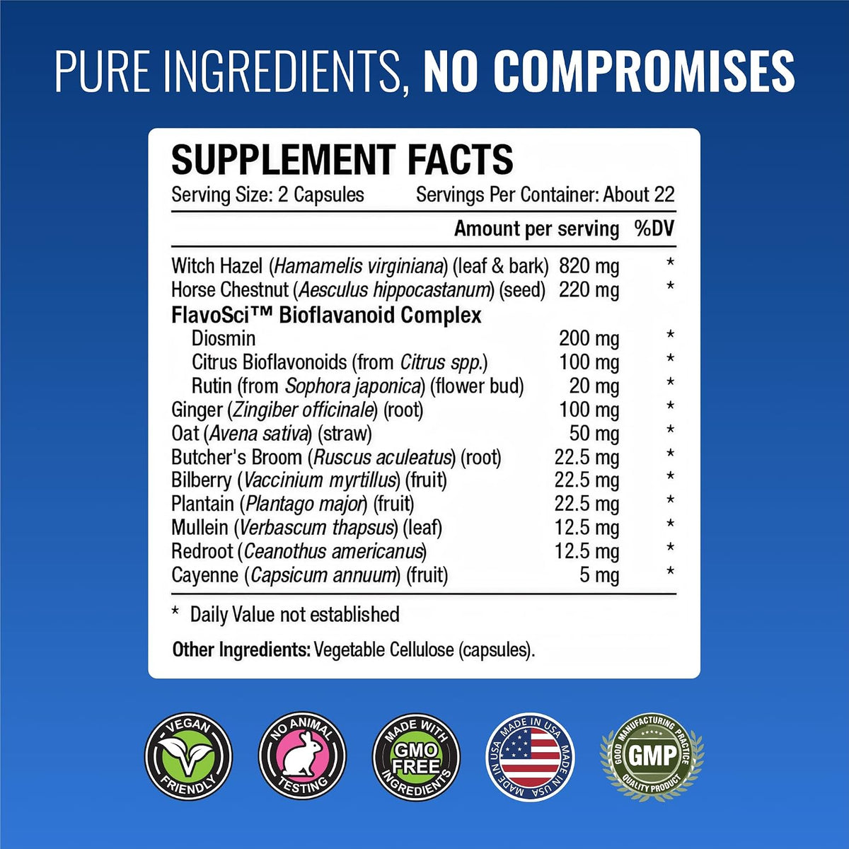 Approved Science TestiCare - Testicular Vein Support - Horse Chestnut, Witch Hazel - 270 Capsules (6 Bottles) - Vegan - görsel 6