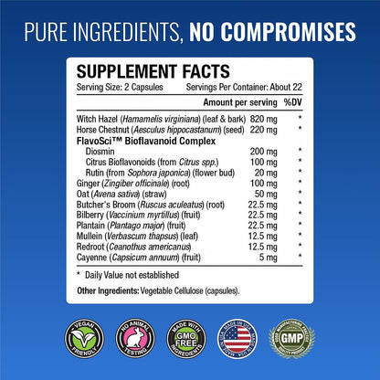 Approved Science TestiCare - Testicular Vein Support - Horse Chestnut, Witch Hazel - 270 Capsules (6 Bottles) - Vegan