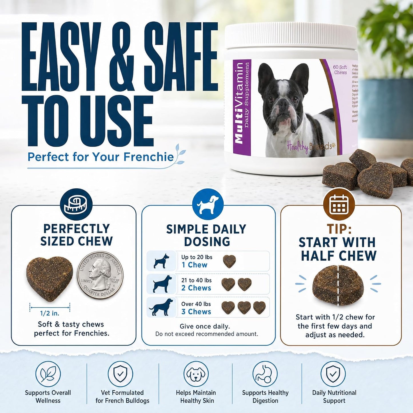 Healthy Breeds French Bulldog All in One Multivitamin Soft Chew – 120 Chews - görsel 5