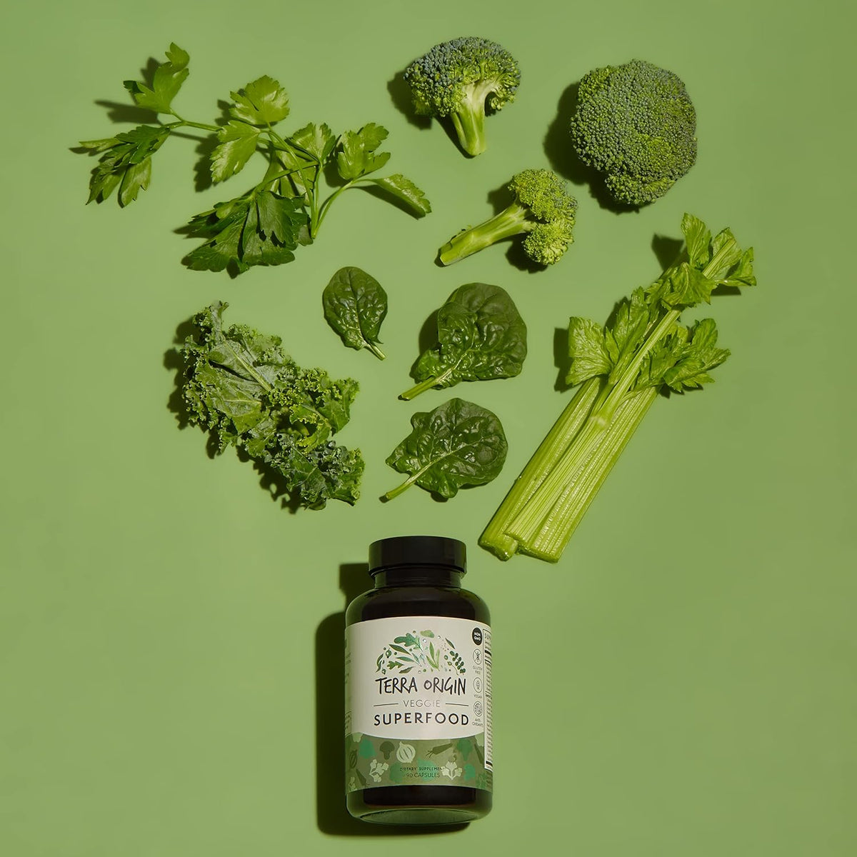 TERRA ORIGIN Veggie Superfood Supplement - 90 Veggie Capsules - Natural Antioxidant for Adults - görsel 6