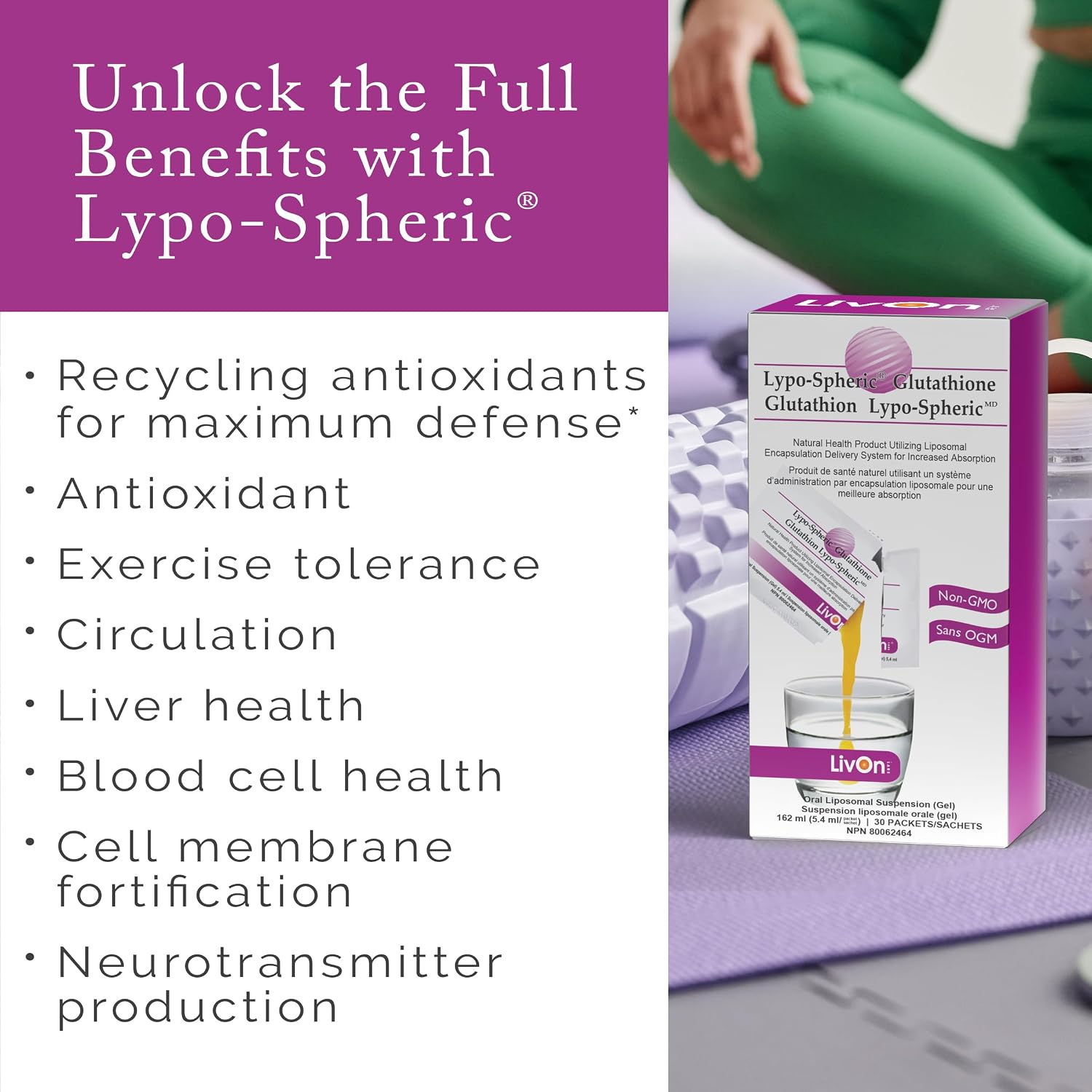 Lypo-Spheric Glutathione - 2 Cartons (60 Sachets) - 450 mg Liposomal Glutathione - görsel 3