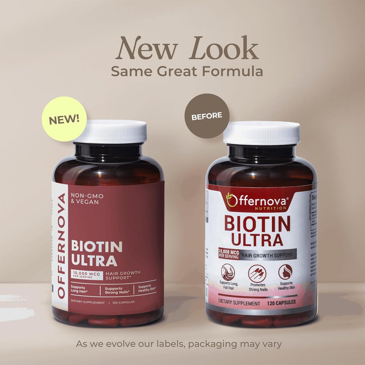 Offernova Biotin Ultra – High Potency Biotin 10,000 mcg for Hair, Skin and Nails – 120 Tablets - görsel 6