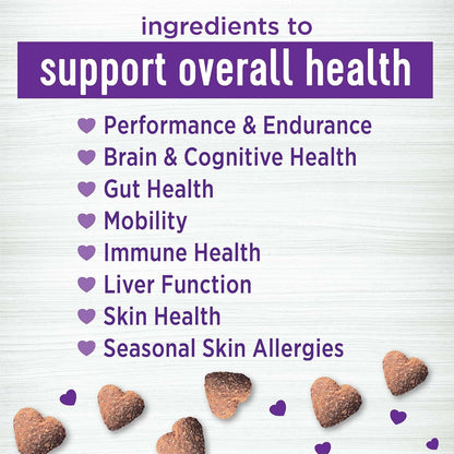 Wellness Peanut Butter & Apple Flavour Soft Chews Multi-Benefit Supplements for Dogs, 45 Chews