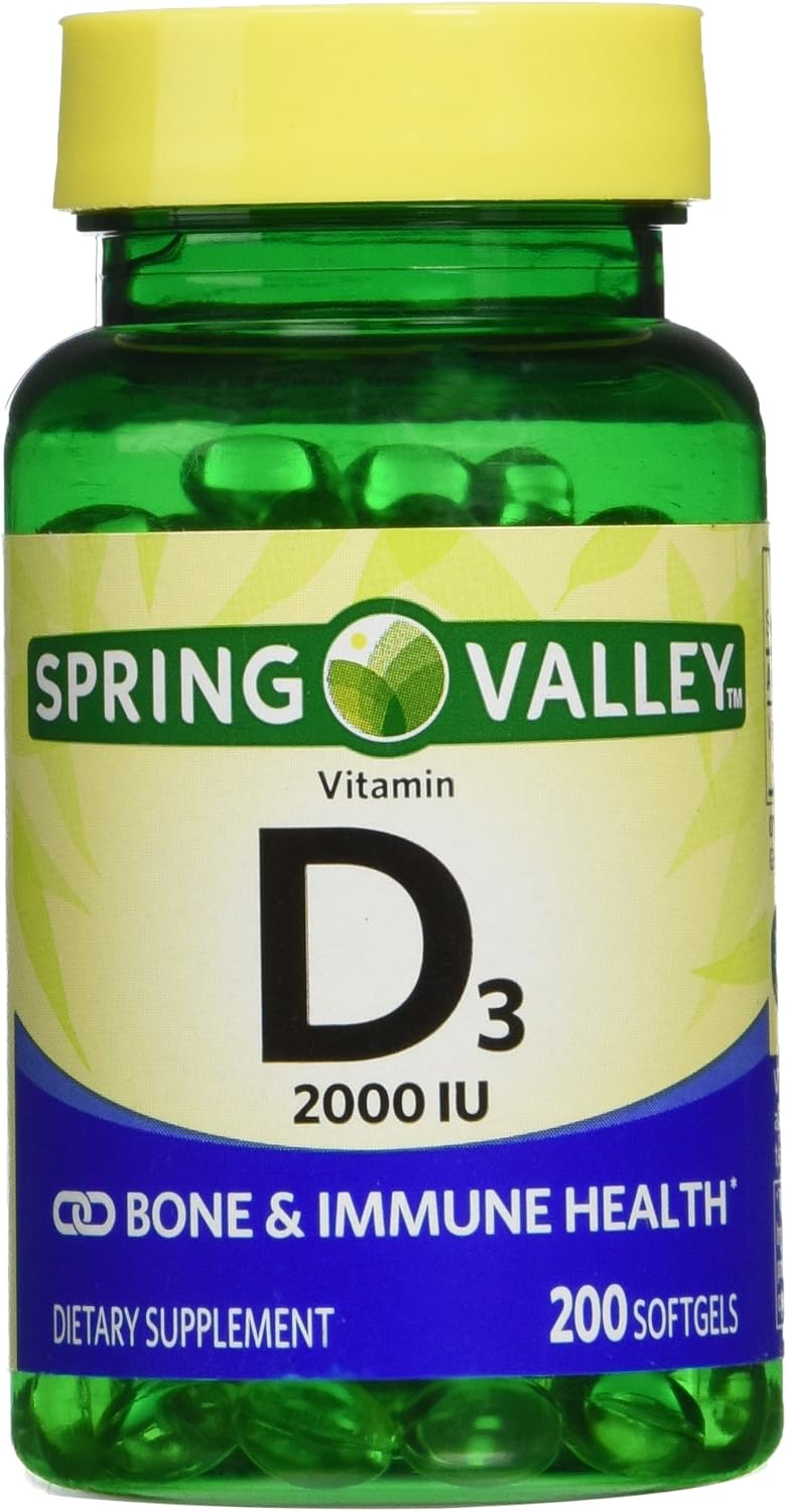 Spring Valley Vitamin D3 2000 IU Softgel Capsules, Twin Pack (400 Capsules Total) - görsel 2