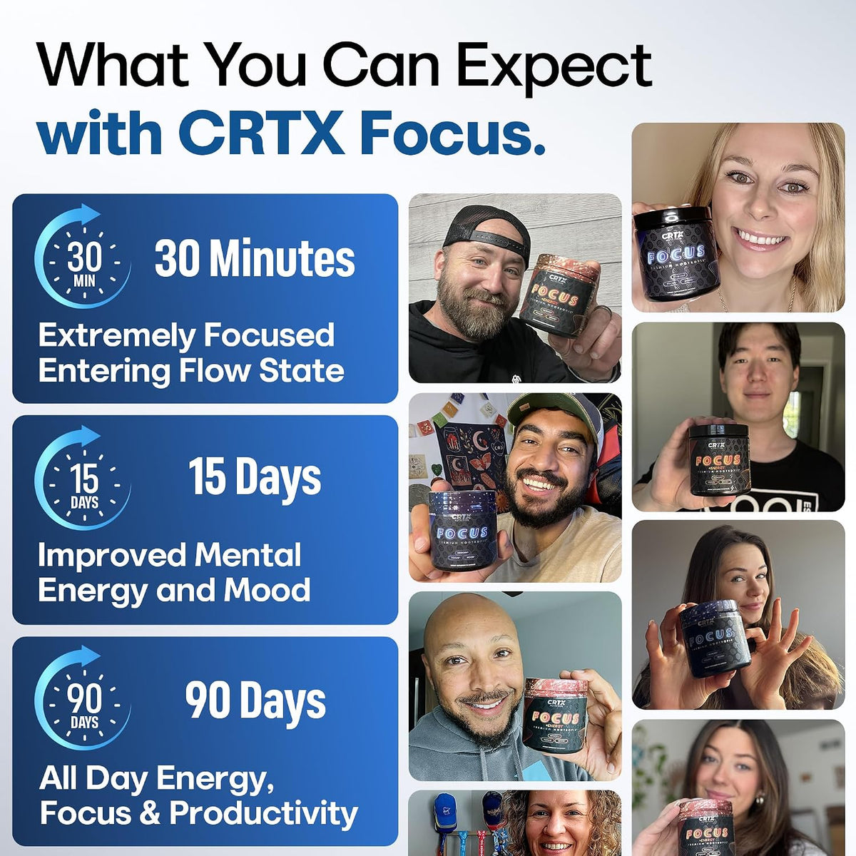 CRTX Nutrition Focus – Nootropic Brain Supplement with Alpha-GPC, Lion's Mane, Rhodiola 10:1 – 90 Capsules - görsel 7