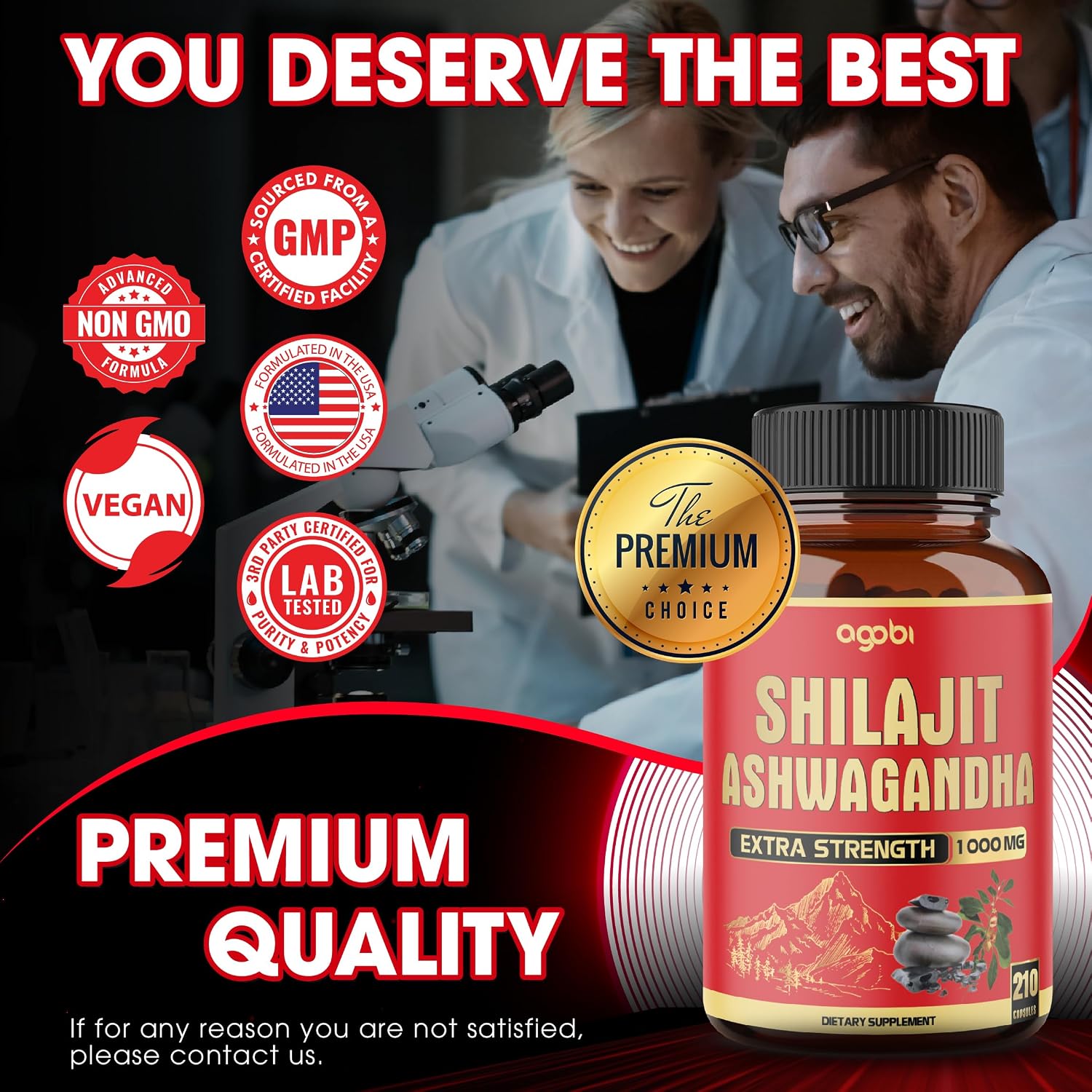 agobi Shilajit with Ashwagandha - 210 Capsules, 600mg Shilajit + 400mg Organic Ashwagandha Root - görsel 6