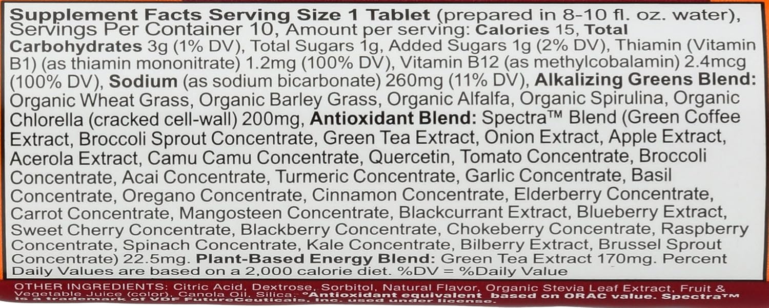 Amazing Grass Tropical Energy Green Superfood, 10 Tablets - görsel 3