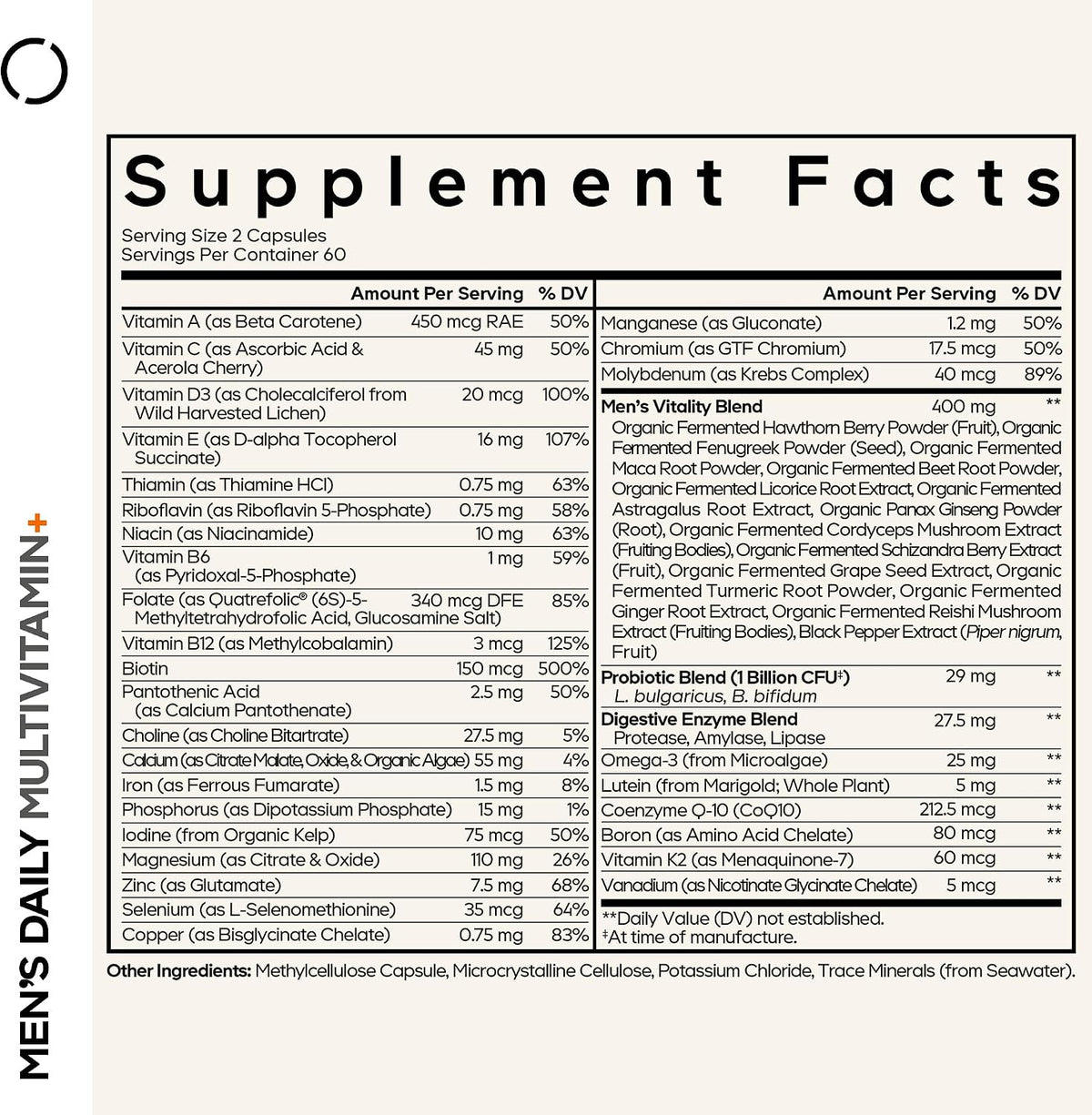 Codeage Men’s Daily Multivitamin – Vegan, Fermented, Wholefoods Blend (2 Pack) - görsel 2