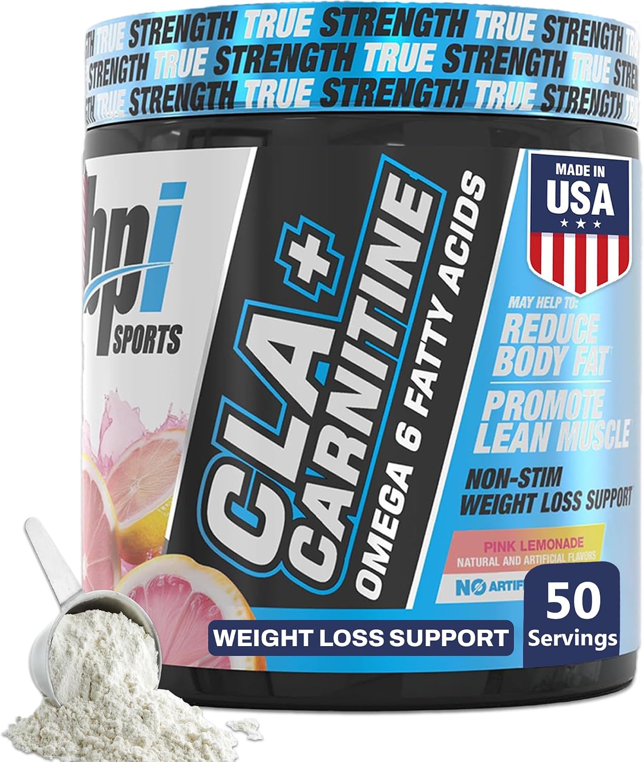 BPI Sports CLA+Carnitine Supplement – Pink Lemonade – 50 Servings - görsel 1