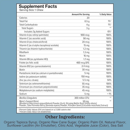 CHEWSY Men's Multivitamin Chews – Immune & Energy Support, 30-Day Supply