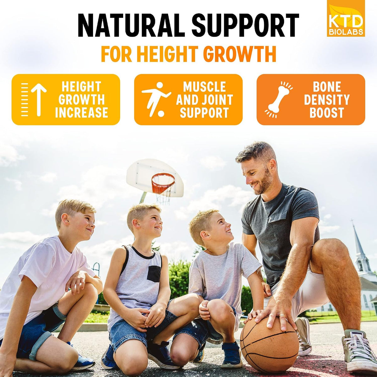 KTD BIOLABS Kids Height Growth Support Capsules - Daily Development Formula with Calcium, Vitamin D3, Zinc & Amino Acids - 120 Capsules (2 Pack) - görsel 3
