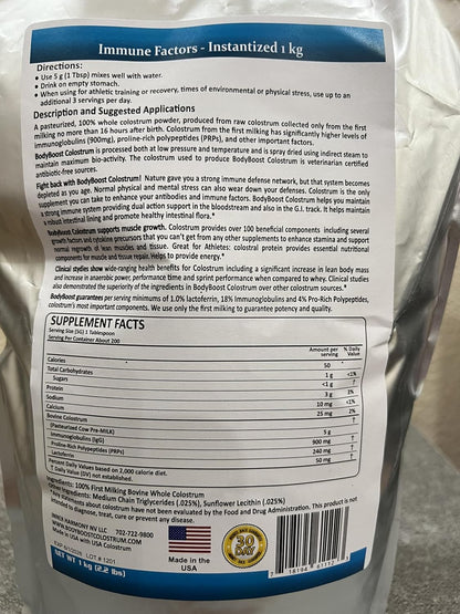 BodyBoost Colostrum Instantised – 99.5% Bovine Colostrum Powder (1 kg)
