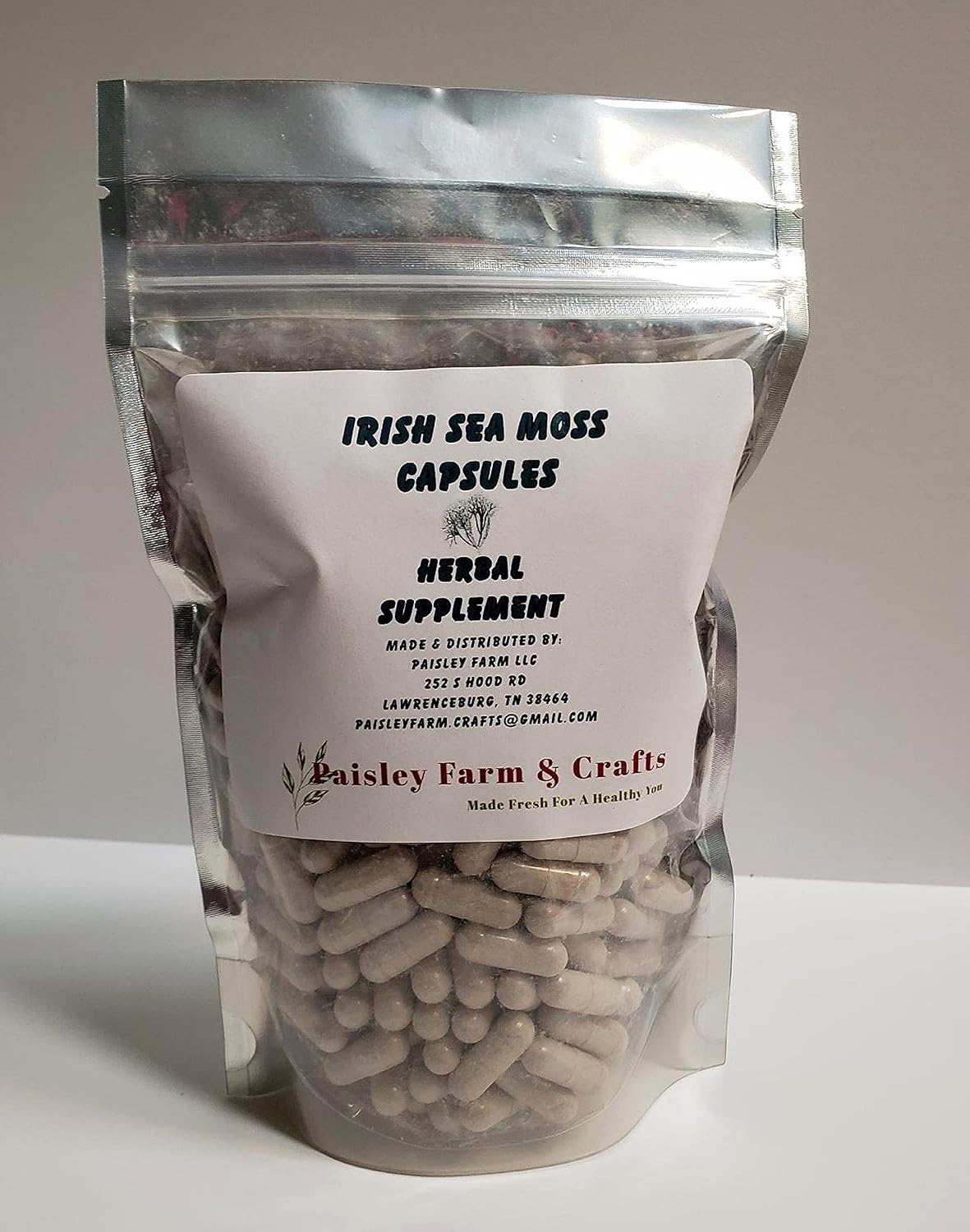 Irish Sea Moss Powder Capsules 300 Pack - Herbal Supplement - görsel 1