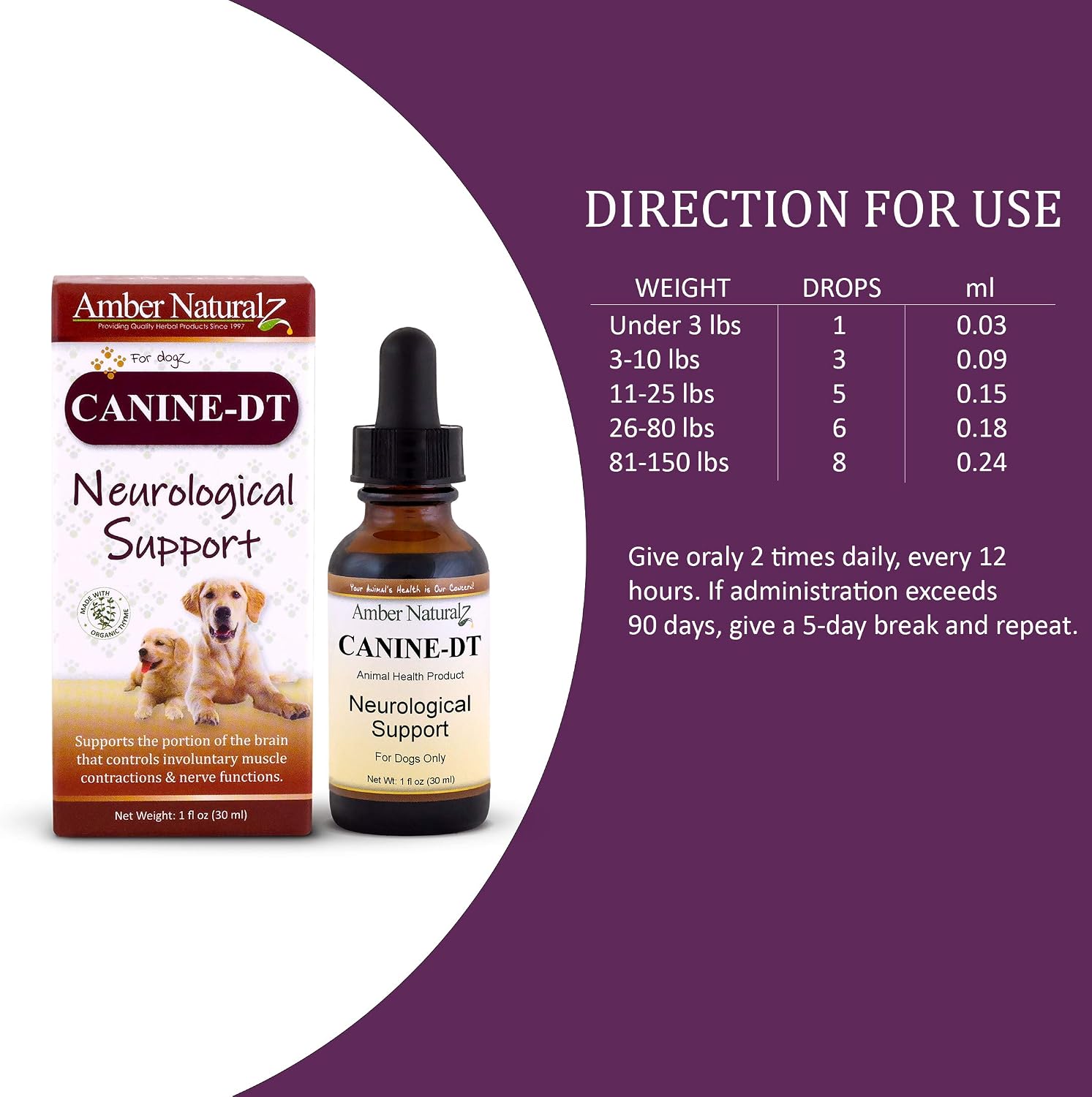 Amber NaturalZ Canine-DT Herbal Supplement for Dogs - 1 oz (30 ml) - görsel 4