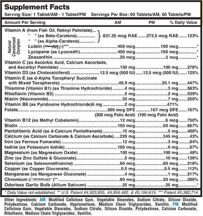 MDR Fitness Tabs Patented AM/PM Multivitamin for Women – Doctor Formulated Daily Supplement for Energy, ATP & NAD Production, Fitness, Immunity & Healthy Ageing – Gluten-free – 2 Month Supply