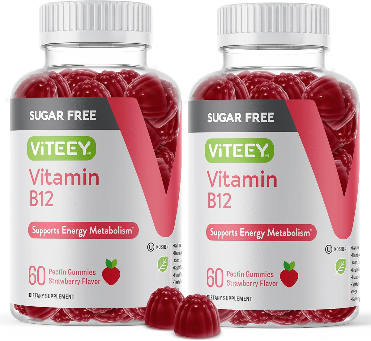 Viteey Vitamin B12 Gummies for Adults and Teens 1000mcg, Sugar Free - görsel 7