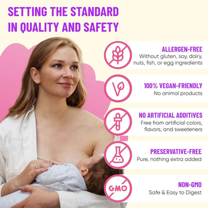 Mama's Select Postnatal Vitamins for Women – Postnatal Multivitamin for Recovery, Energy, Hair & Milk Supply – MTHFR-Friendly Methylated Folate, No Biotin, Vegan – 30 Capsules