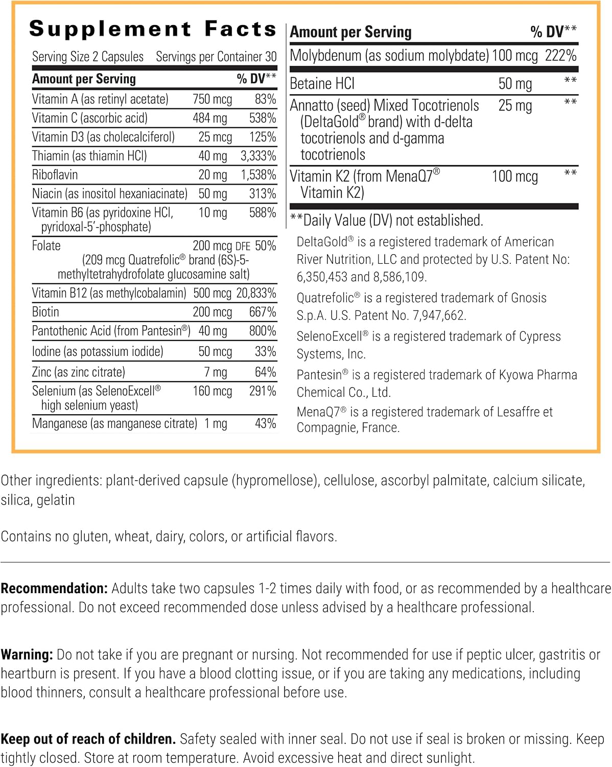 Integrative Therapeutics ProThrivers Wellness Multivitamin - 60 Capsules - görsel 2