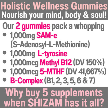 SHIZAM SAM-e & L-Tyrosine Gummies with Methylated B-Complex
