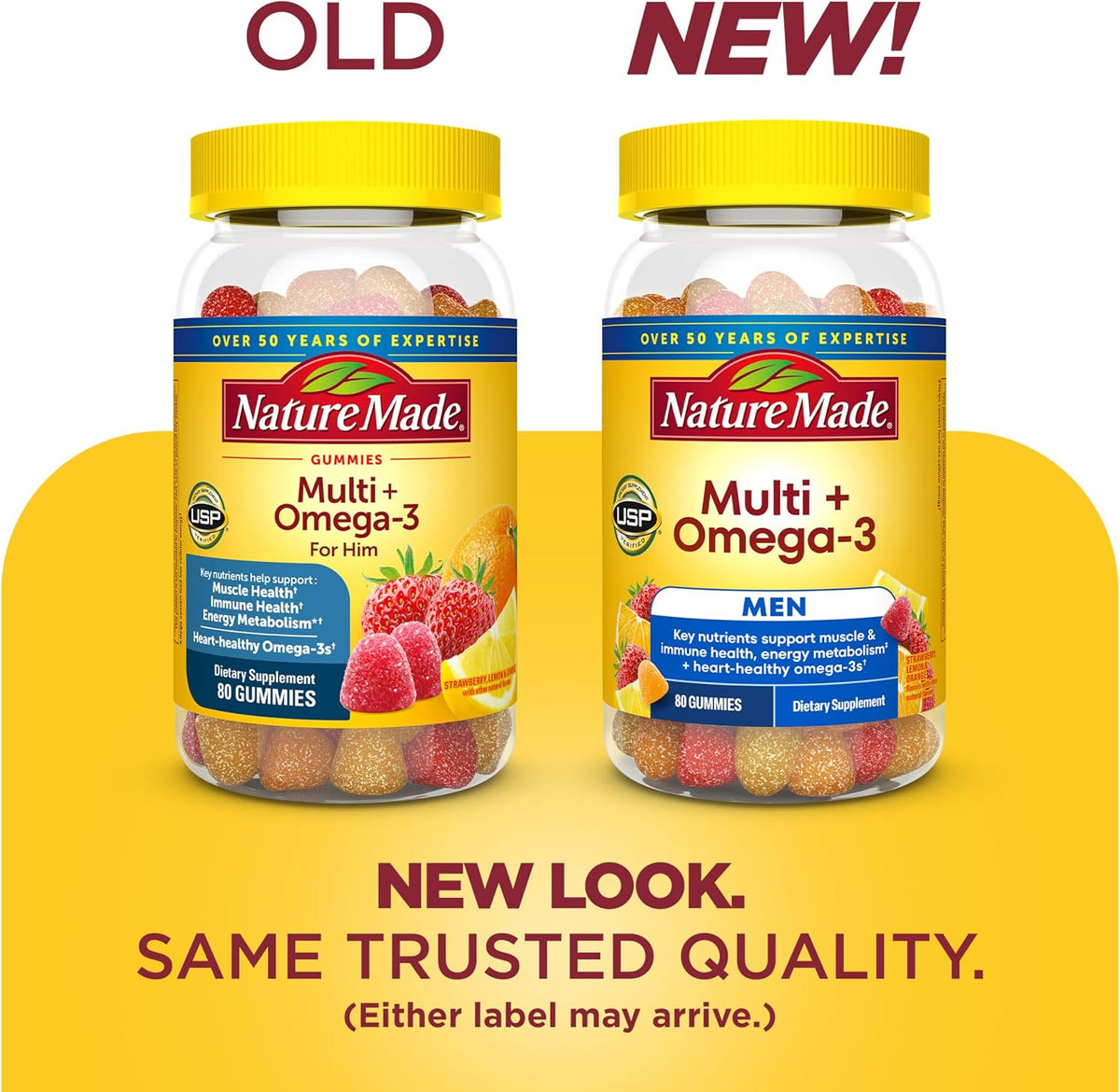 Nature Made Men's Multivitamin Gummies with Omega-3 – 80 Gummies (40-Day Supply) - görsel 2